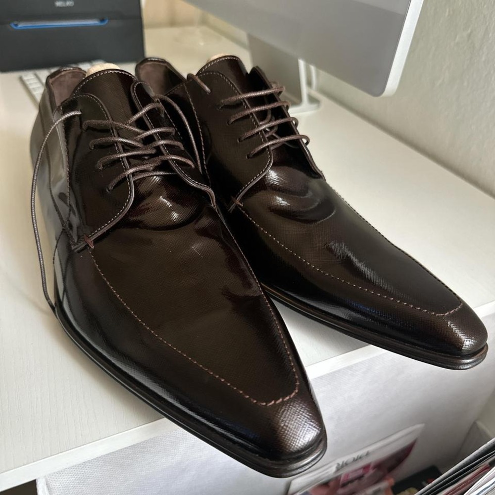 DOLCE & GABBANA Men's Brown Leather Dress Shoes Size 9-  Lace-Ups